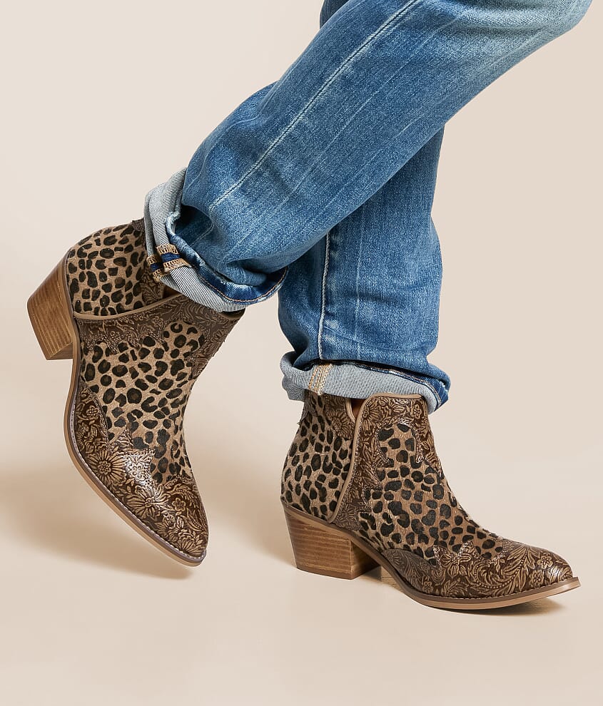 Carly Leopard Floral Ankle Boot