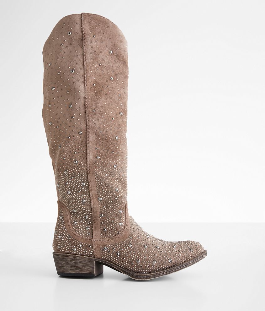 Very G Crystal Western Boot Women s Shoes in Taupe Buckle