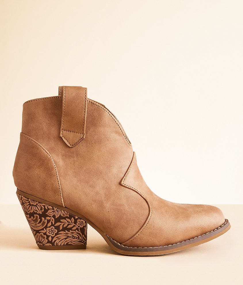 Very G Dangerous Embossed Western Ankle Boot front view