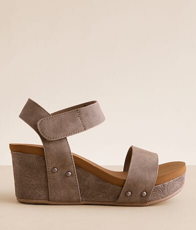 Very G Devon Embossed Wedge Sandal front view