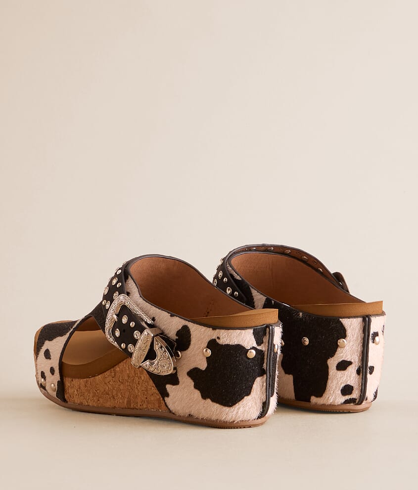 Dolly Cow Print Wedge Sandal