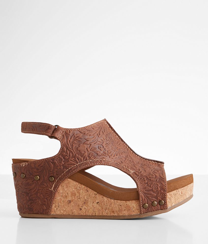 Very G Emily Embossed Wedge Sandal front view