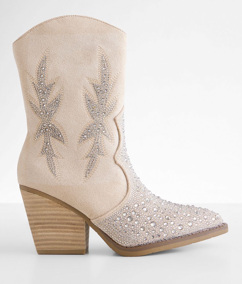 Very G Lux Rhinestone Western Boot front view