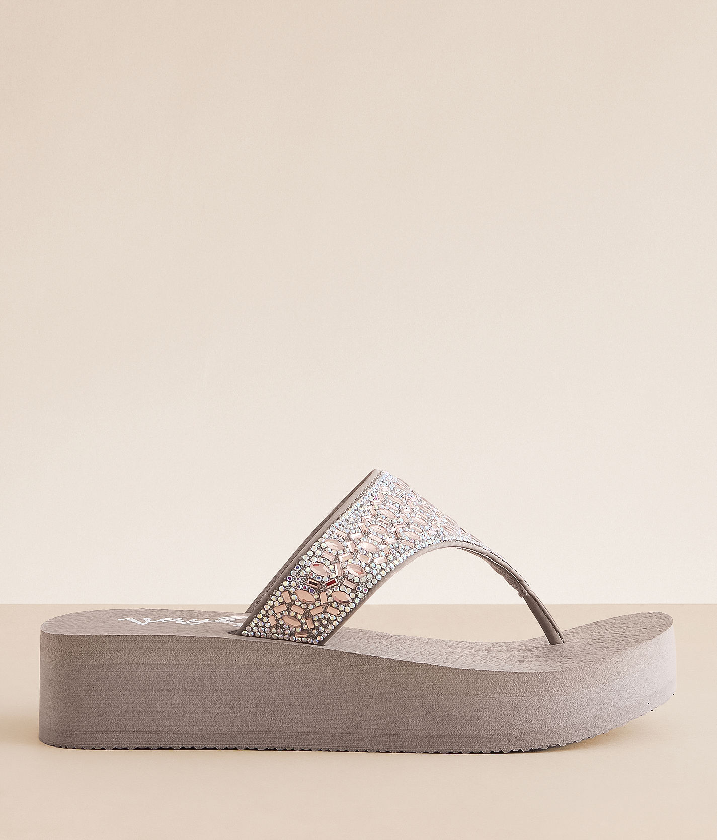Very G Napoli Glitz Flatform Flip - Women's Shoes in Grey
