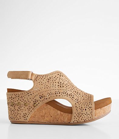Very G Nova Laser Cut Wedge Sandal front view