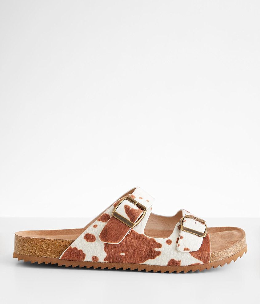 Very G Pisces Cow Print Sandal Women s Shoes in Cream Tan Cow