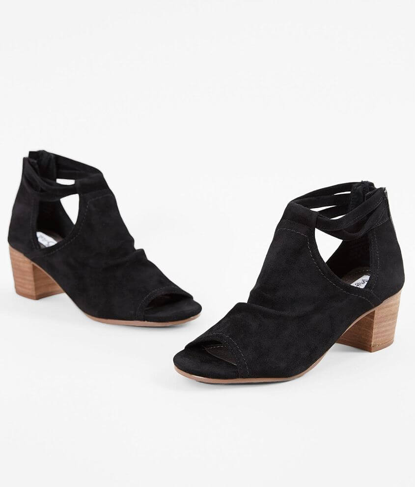 Very G Sylvanna Faux Suede Ankle Boot Women's Shoes in Black Buckle