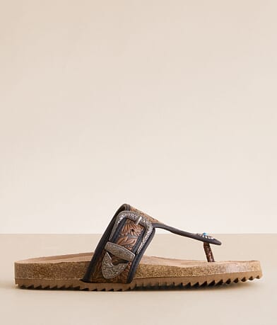 Very G Tara Western Tooled Sandal front view