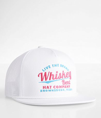 Whiskey Bent Cali White Trucker Hat front view