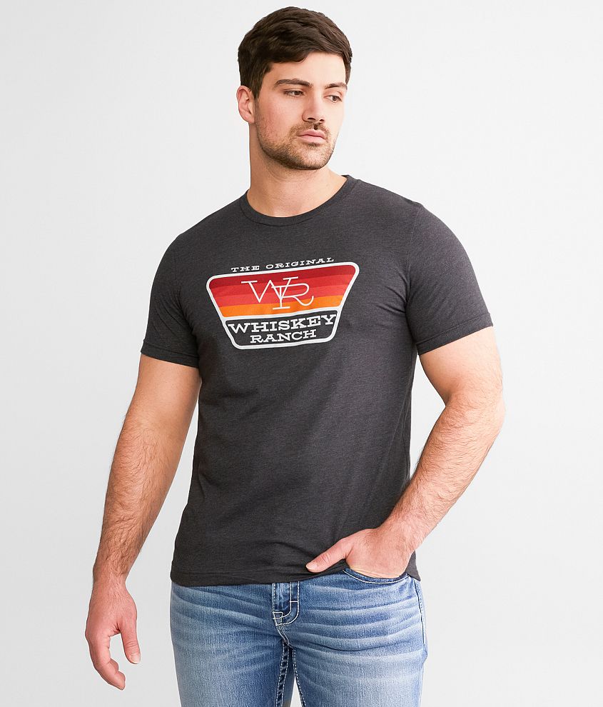 Whiskey Bent Retro Ranch T-Shirt - Men's T-Shirts in Charcoal | Buckle