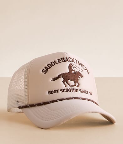 Worn/West Saddleback Tavern Trucker Hat front view