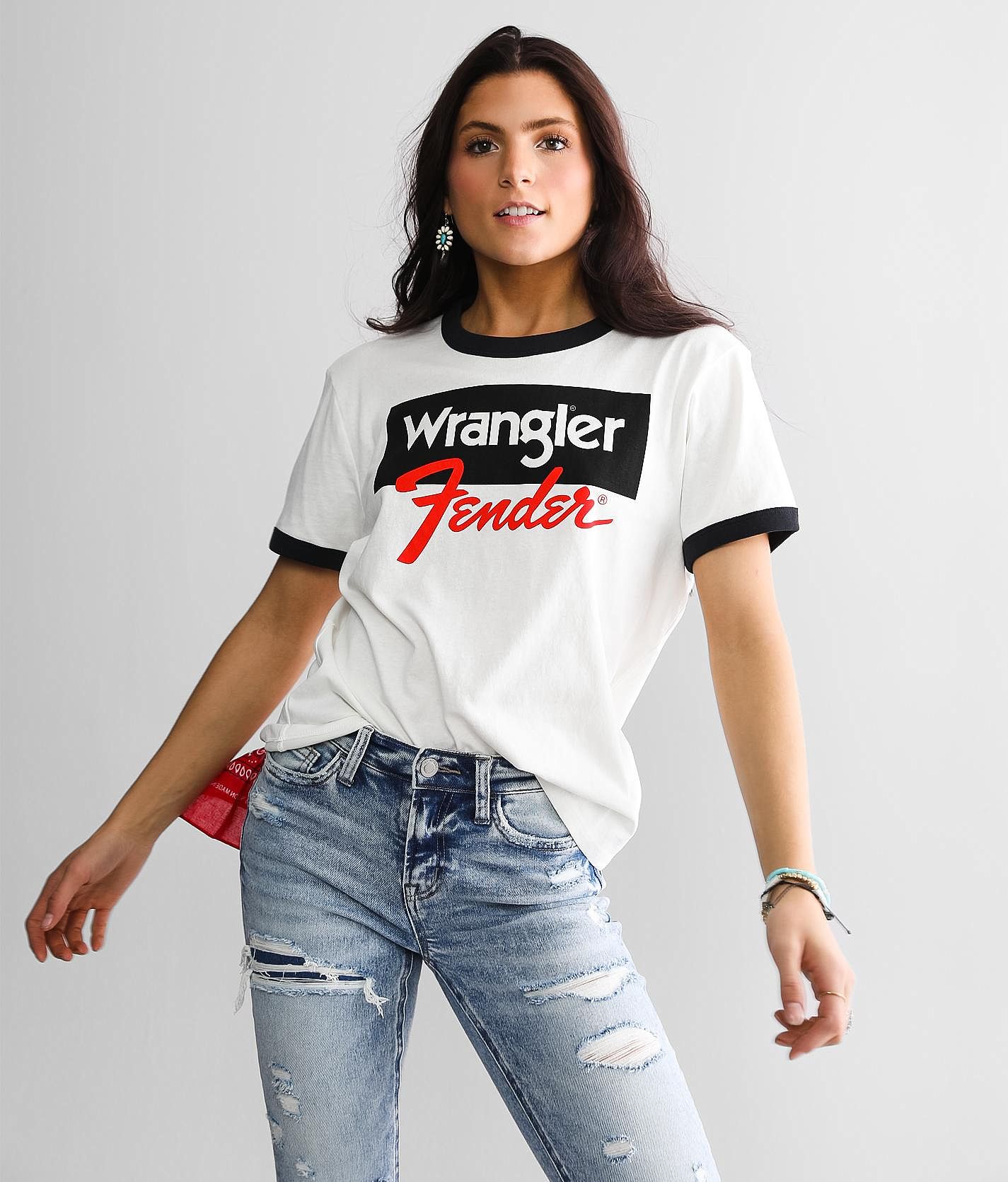 Wrangler® x Fender® Ringer T-Shirt - Women's T-Shirts in Worn White | Buckle