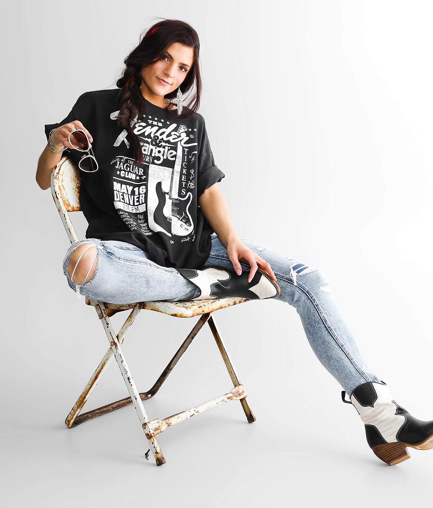 Wrangler® x Fender® Concert T-Shirt - Women's T-Shirts in Faded Black |  Buckle