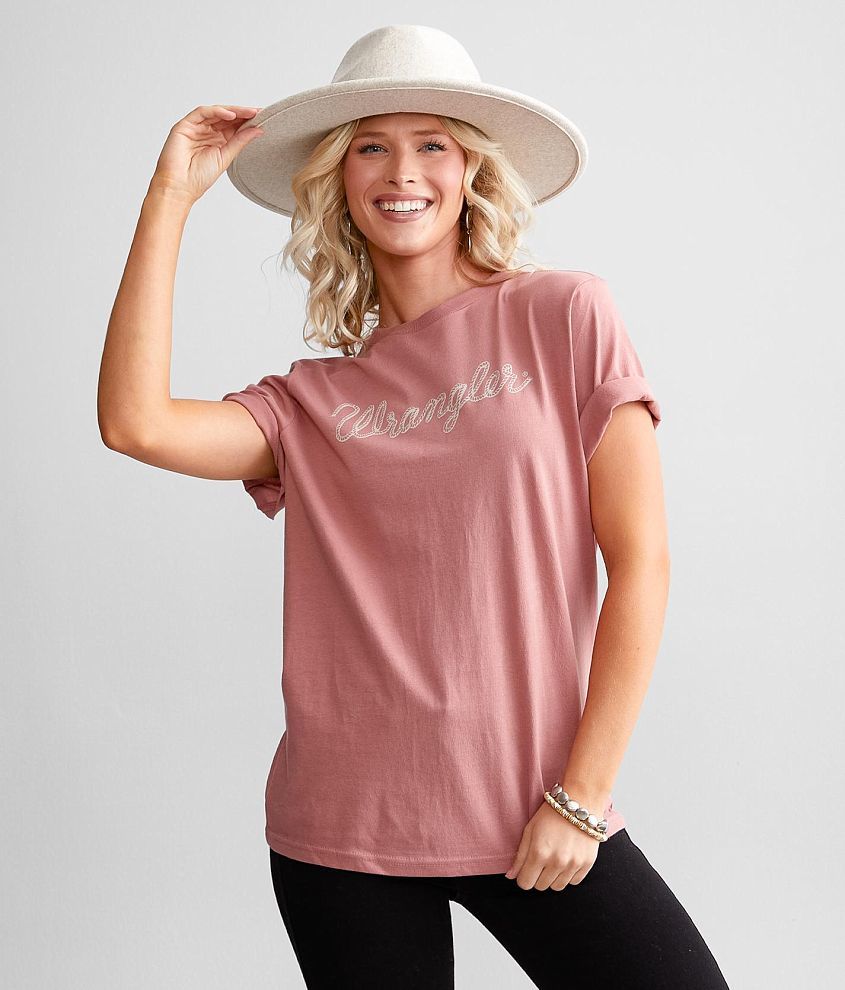 Wrangler® Rope Logo T-Shirt - Women's T-Shirts in Pink | Buckle