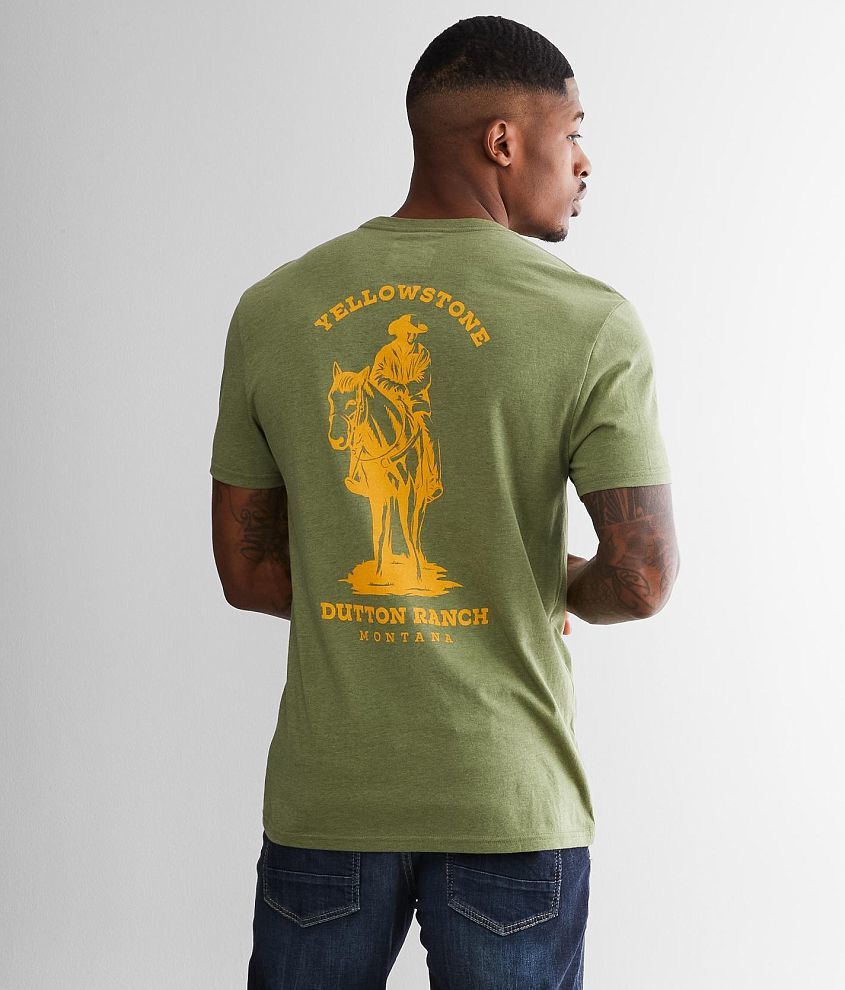 Wrangler® Yellowstone Cowboy T-Shirt - Men's T-Shirts in Sage Heather |  Buckle