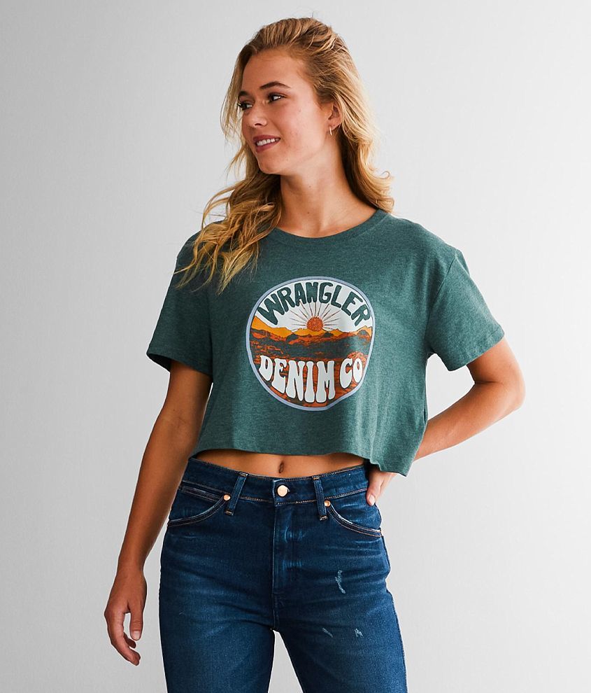 Wrangler® Boyfriend Crop TShirt Women's TShirts in Junebug Buckle