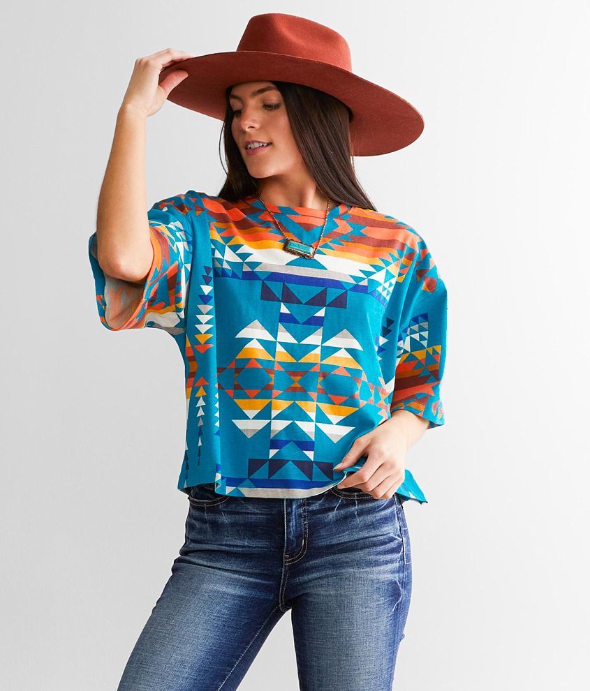 Wrangler® X Pendleton Southwestern T-Shirt - Women's T-Shirts in Turq Print  | Buckle