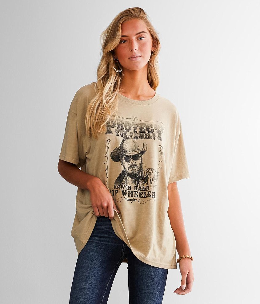 Wrangler® Rip Wheeler Ranch Hand T-Shirt - Women's T-Shirts in Mushroom ...