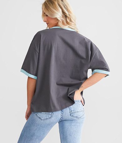 Wrangler® Boxy Ringer Washed T-Shirt - Women's T-Shirts in Magnet | Buckle