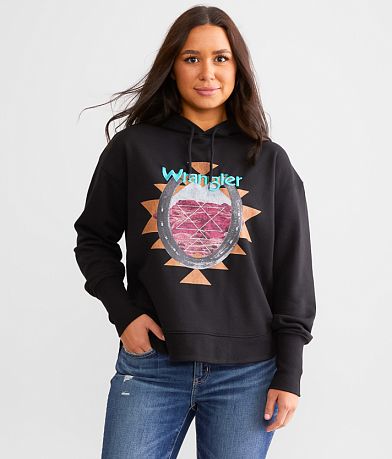 Wrangler® Retro Vintage Hooded Sweatshirt front view
