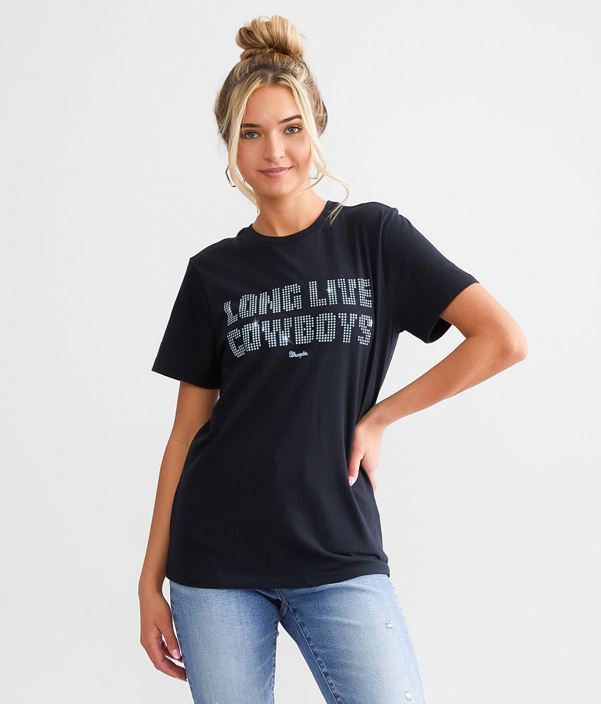 Wrangler Women's Long Live Cowboys Tee Black, L - 112336173