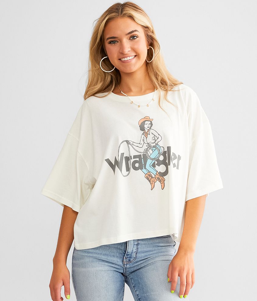 Wrangler Pardner Boxy Cropped T Shirt Women s T Shirts in