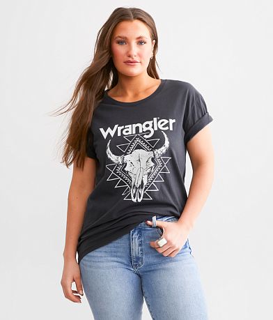 Wrangler® Aztec Skull Boyfriend T-Shirt front view