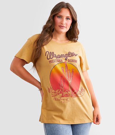 Wrangler&#174; Western Denim Cactus Oversized T-Shirt full left side view