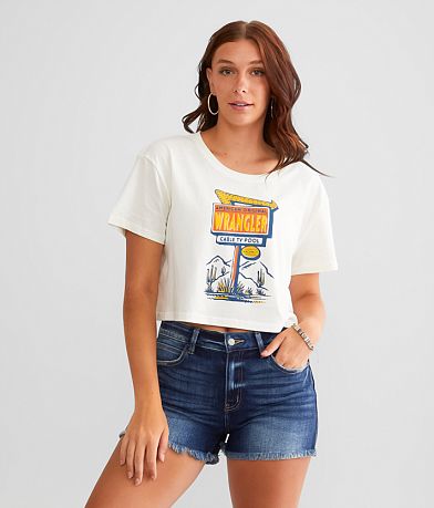 Wrangler® Cropped Boyfriend T-Shirt front view