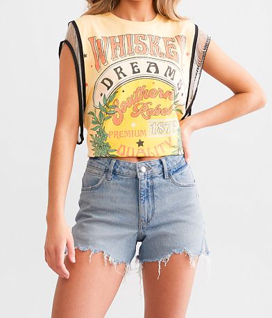 Wrangler® Cut-Off Denim Short front view
