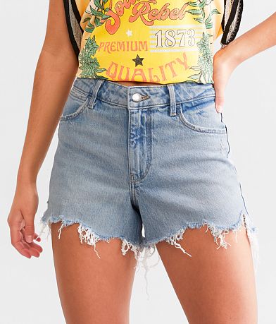 Wrangler&#174; Cut-Off Denim Short full left side view