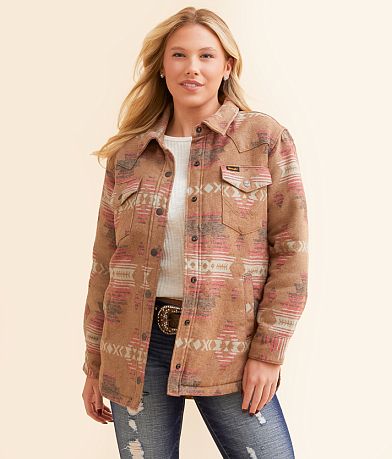 Wrangler® Western Jacquard Shacket front view