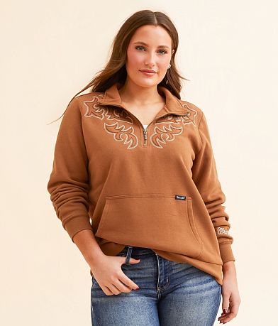 Wrangler® Quarter Zip Pullover front view