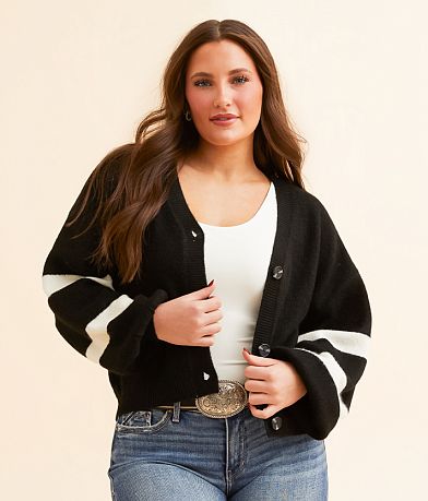 Wrangler® Logo Cardigan Sweater front view