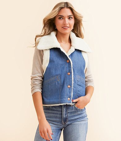 Wrangler&#174; Sherpa Denim Vest BACK