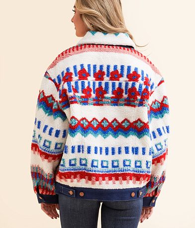 Wrangler&#174; Trucker Sherpa Denim Jacket BACK