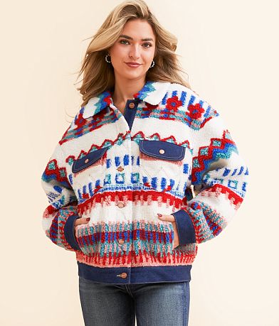 Wrangler&#174; Trucker Sherpa Denim Jacket FULL_RIGHT_SIDE