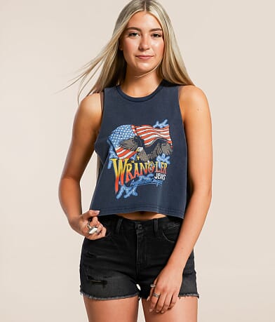 Wrangler® American Original Festival Cropped Tank Top front view