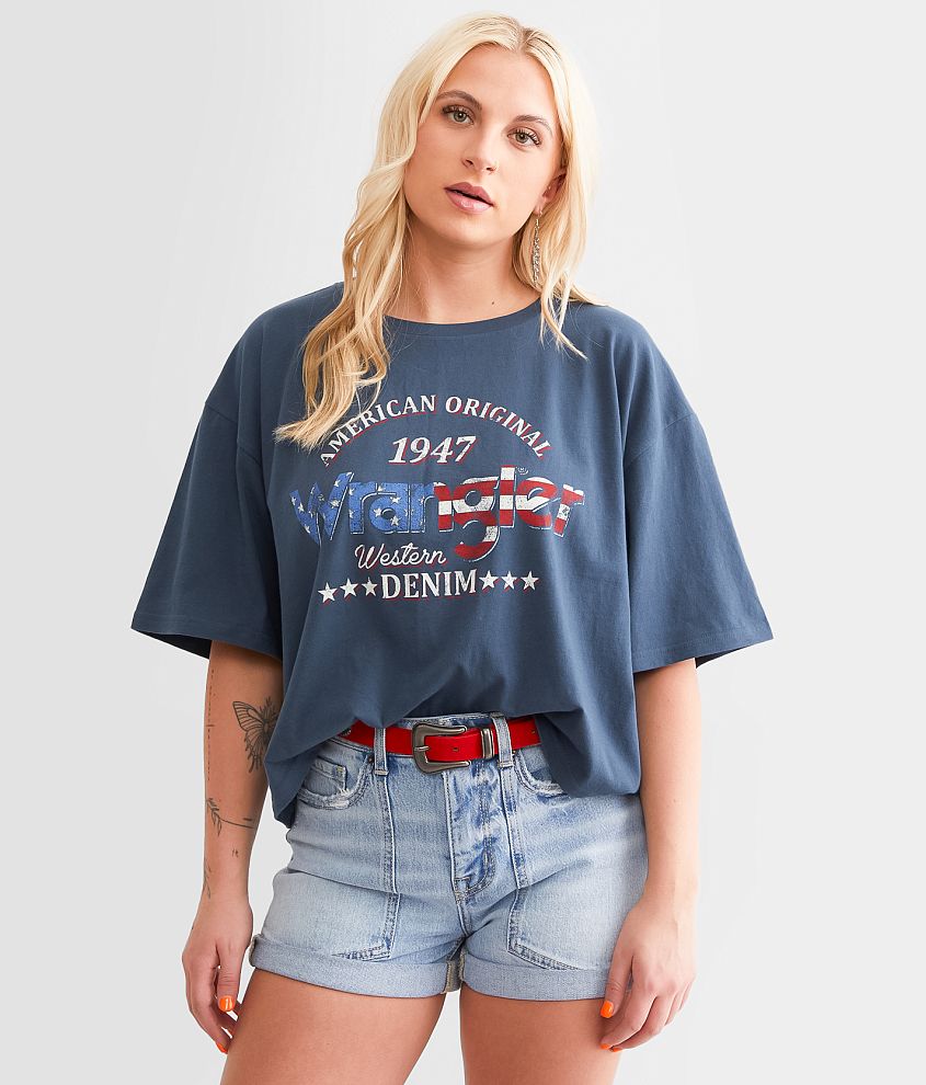 Wrangler American Original Denim Cropped T-Shirt