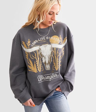 Wrangler® Steer Skull Oversized Pullover front view
