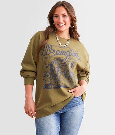 Wrangler® Cattle Rope Oversized Pullover front view