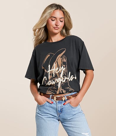 Wrangler® Hey Cowgirl Oversized T-Shirt front view
