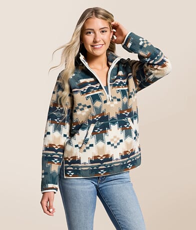 Wrangler® Sherpa Quarter Zip Pullover front view