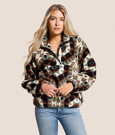  Wrangler® Sherpa Quarter Snap Pullover front view