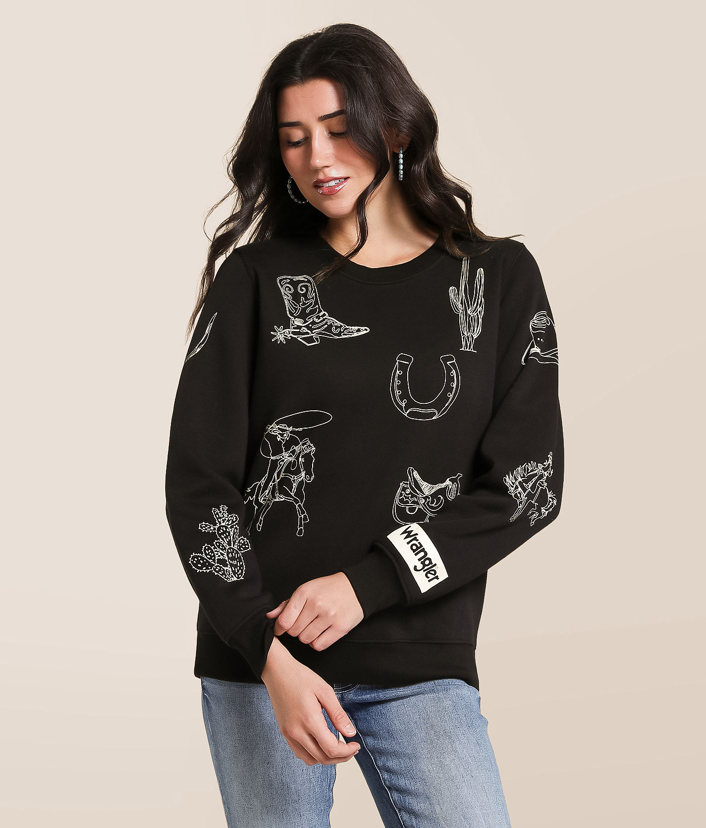 Wrangler® Western Oversized Pullover - Women's Sweatshirts