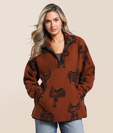 Wrangler® Sherpa Quarter Zip Pullover front view