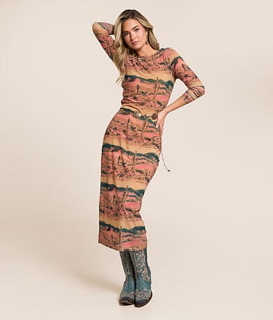 Wrangler® Desert Mesh Maxi Dress front view