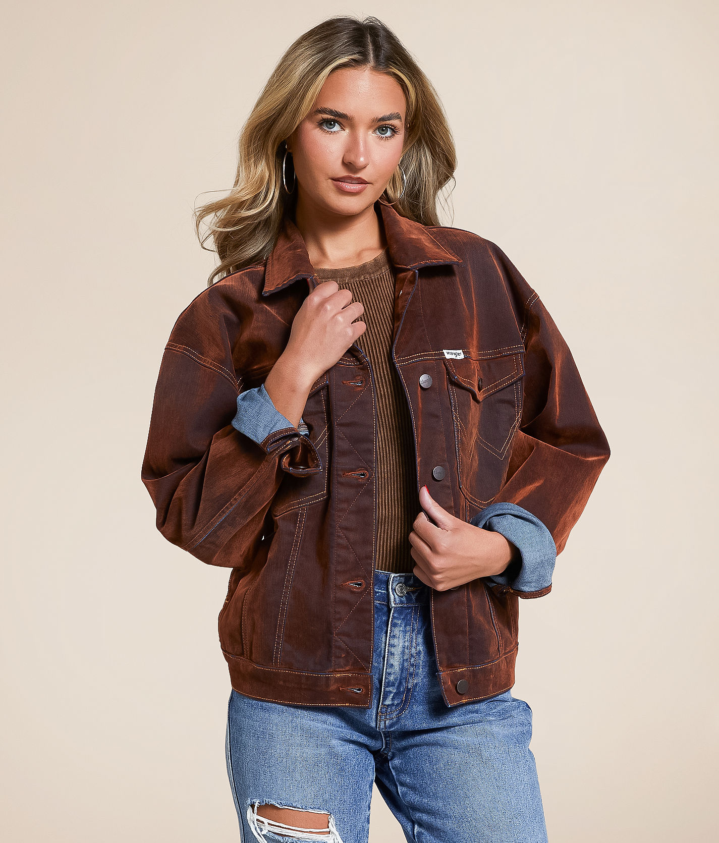 Wrangler® Cowboy Velvet Denim Jacket - Women's Coats & Jackets in