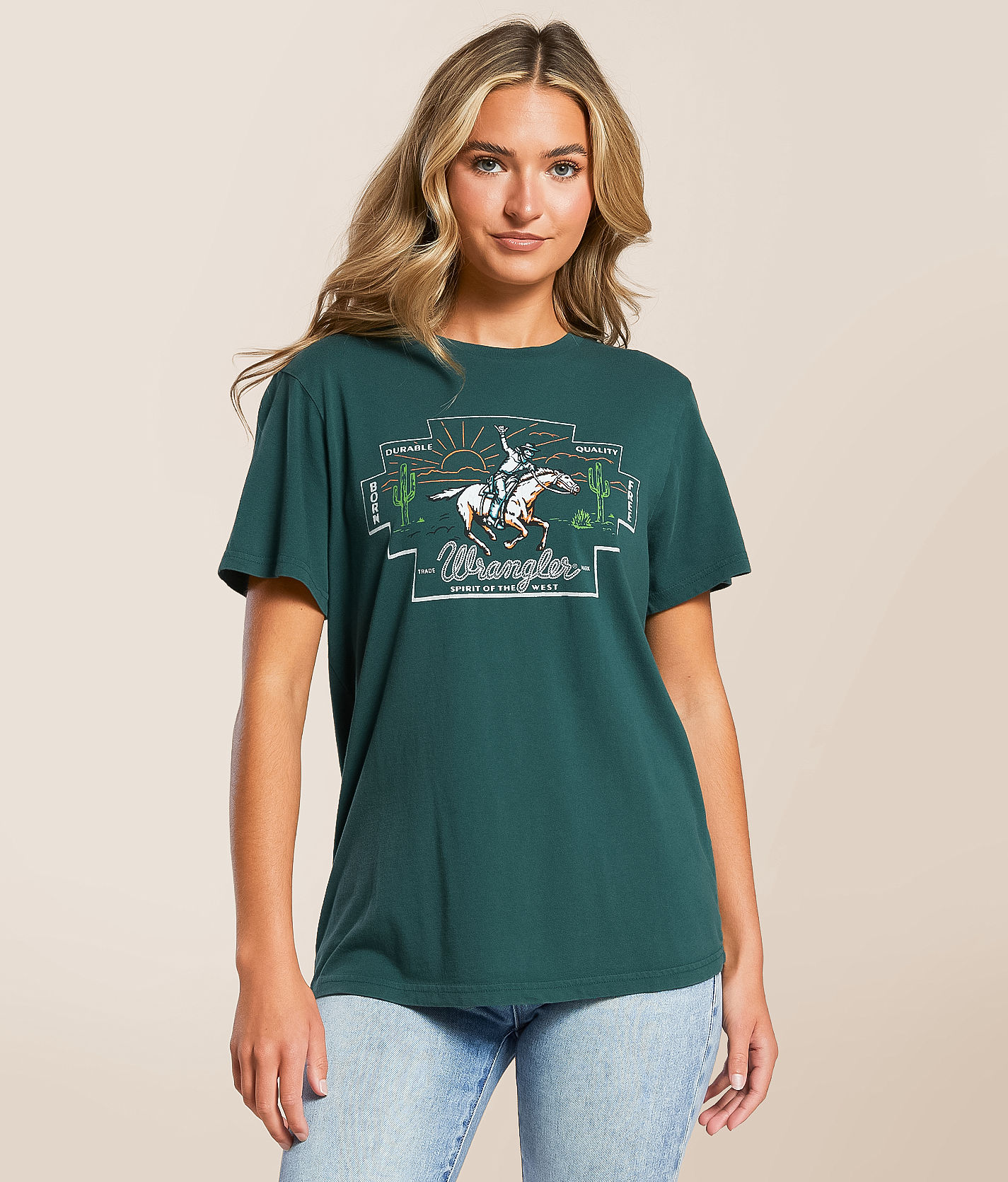 ◆Wrangler◆ Pigment Bohemian Pegasus TShirt Charcoal Wrangler Men's Eagle Stars & Stripes Shield Tee in Heather