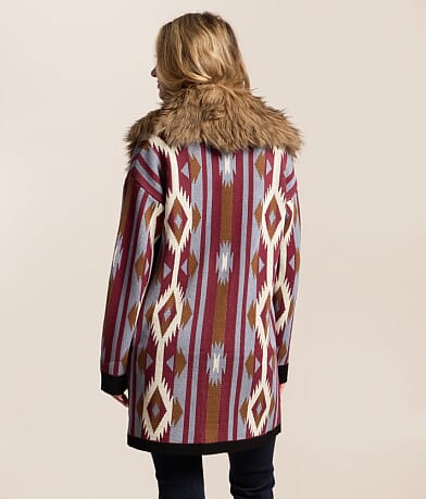 Faux Fur Cardigan Sweater thumbnail 3